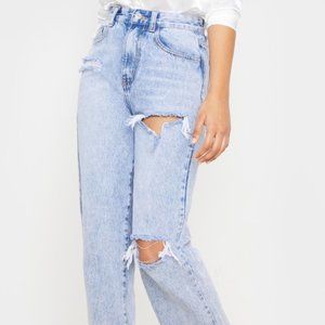 PLT Split Hem Distressed Jeans